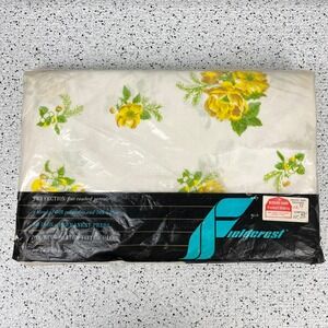 Vintage Fieldcrest Sheet 1 King Fitted Sheet New NIP Tranquility Yellow Floral